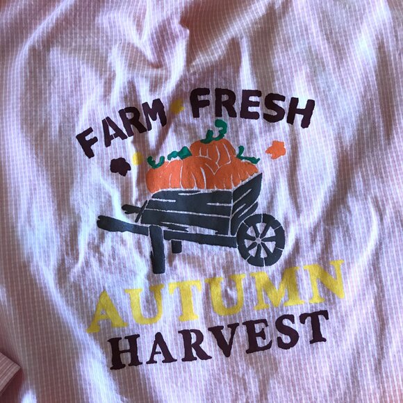 Painted Shirt, Autumn Theme, Size L:  Fall Pumpkin, Ombre Bleached Button-Down - Picture 5 of 10